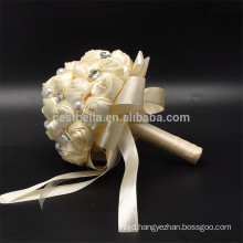 Romantic hot selling wedding party pearl artificial colored beautiful wedding bouquet